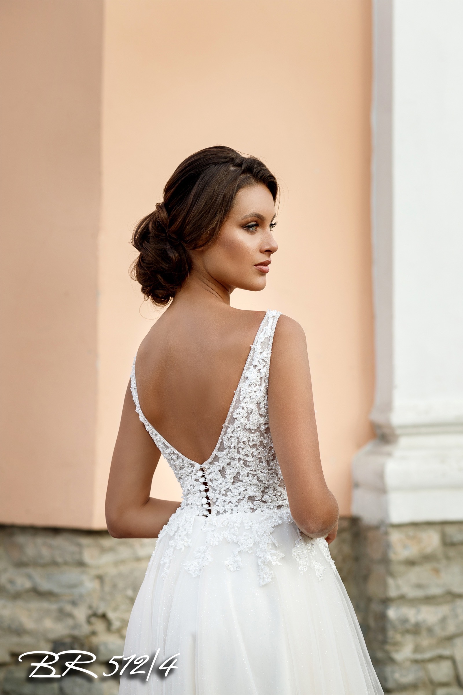 2020 wedding dress A-line V neckline court train lace embroidery fine tule